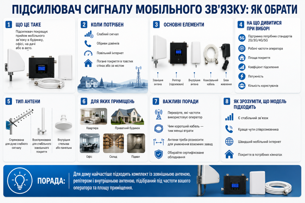 Як обрати підсилювач мобільного сигналу
